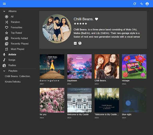 My Navidrome setup Navidrome running